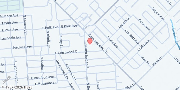 Map showing Our Saviour's Lutheran Church at 4102 N Ben Jordan St, Victoria, TX