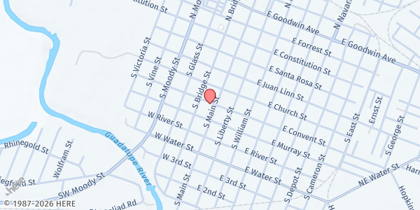 Map showing St. Mary's Church at 101 W Convent St, Victoria, TX