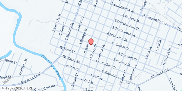 Map showing St. Mary's Church at 101 W. Convent St., Victoria, TX