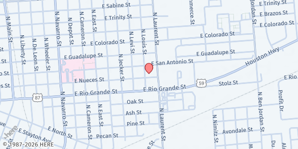 Map showing The Salvation Army - Victoria at 1302 N. Louis St., Victoria, TX