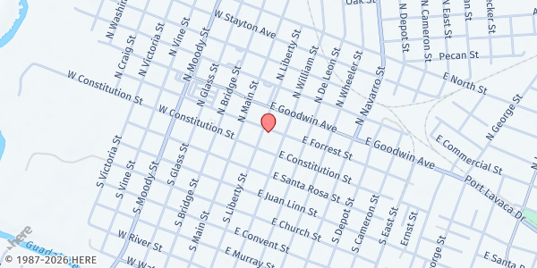 Map showing Victoria Christian Assistance Ministry - VCAM at 108 North Liberty, Victoria, TX