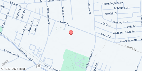 Map showing Victoria Community Center Food Pantry at 2905 E North St, Victoria, TX