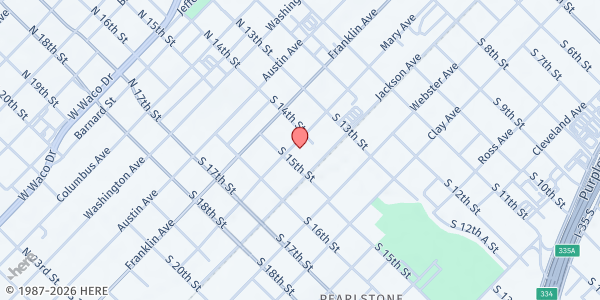 Map showing Caritas of Waco, Inc. at 300 S.15th St., Waco, TX