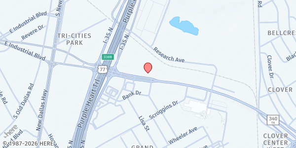 Map showing Church of the Open Door at 900 TX-340 Loop, Waco, TX