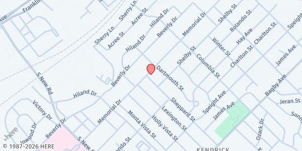 Map showing Family of Faith Worship Center at 4112 Memorial Dr., Waco, TX