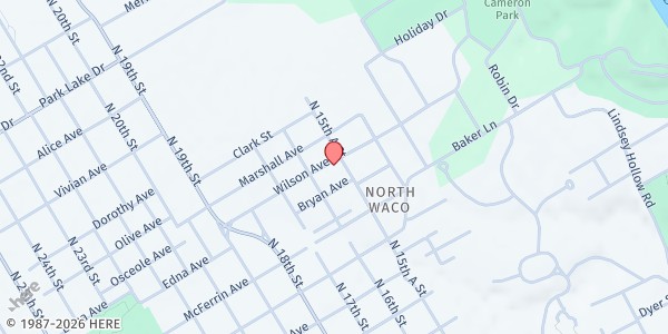 Map showing Loving Kindness Ministries at 3220 N. 15th A St., Waco, TX