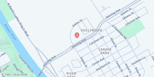 Map showing Second Missionary Baptist Church at 2001 Dallas St., Waco, TX