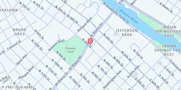 Map showing The Cove Waco at 524 W. Waco Dr., Waco, TX