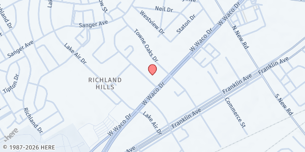 Map showing The Salvation Army - Waco at 4721 W. Waco Dr., Waco, TX