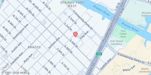 Map showing The Salvation Army - Waco Community Kitchen at 300 Webster Ave., Waco, TX