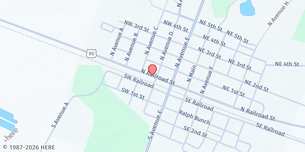 Map showing Gonzales County Mobile Food Distribution - Waelder at 719 US-90 E., Waelder, TX