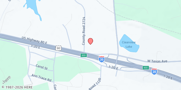 Map showing United Help of Waskom at 18325 US Hwy 80E, Waskom, TX