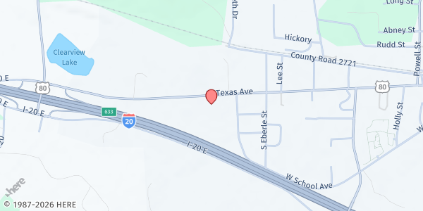 Map showing Waskom First United Methodist Church at 1305 W. Texas Ave., Waskom, TX