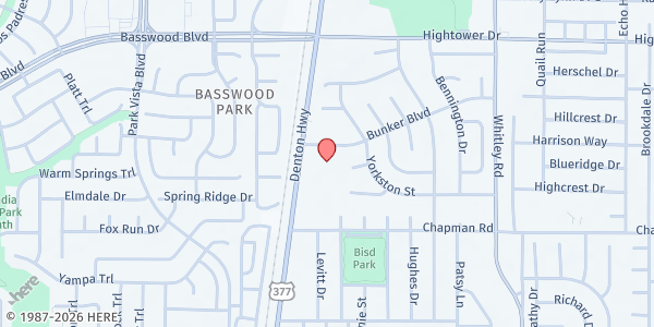 Map showing The House Fort Worth - Watauga at 6800 Denton Hwy., Watauga, TX