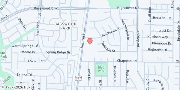Map showing The House Mobile at 6800 Denton Hwy., Watauga, TX