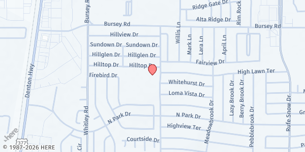 Map showing Watauga Active Adult Center at 7901 Indian Springs Rd., Watauga, TX