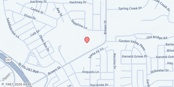Map showing Brown Street Church Of Christ at 2471 Brown St., Waxahachie, TX