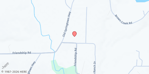 Map showing Friendship Baptist Church at 801 Friendship Rd., Weatherford, TX