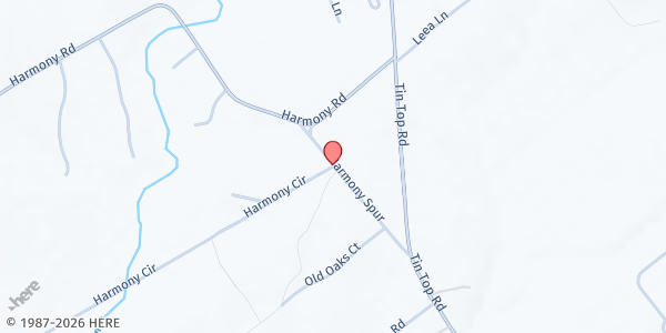 Map showing Harmony Baptist Church Pantry at 242 Harmony Cir, Weatherford, TX