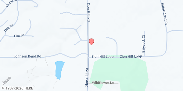 Map showing Zion Hill Church at 3500 Zion Hill Road, Weatherford, TX