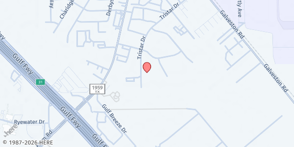 Map showing Multi Cultural Center at 951 Tristar Dr, Webster, TX