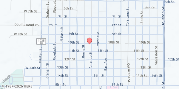 Map showing Collingsworth County Home Delivered Meals at 906 Amarillo St, Wellington, TX