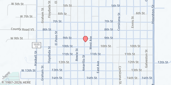 Map showing CSFP Collingsworth County/Wellington at 906 Amarillo St, Wellington, TX