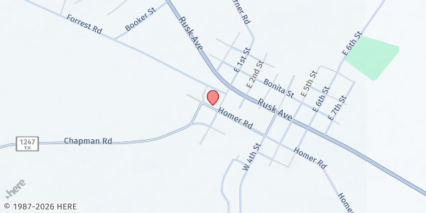 Map showing Wells Interfaith Pantry at 77 Homer St, Wells, TX