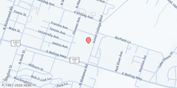 Map showing La Dieu Technology Center - Room 112 at 911 E. Boling Hwy., Wharton, TX