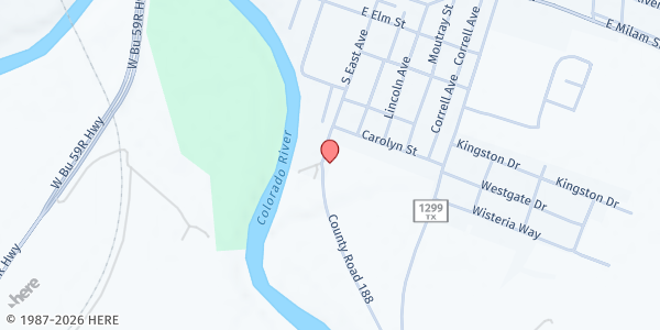 Map showing Rescue Church at 915 FM1299, Wharton, TX
