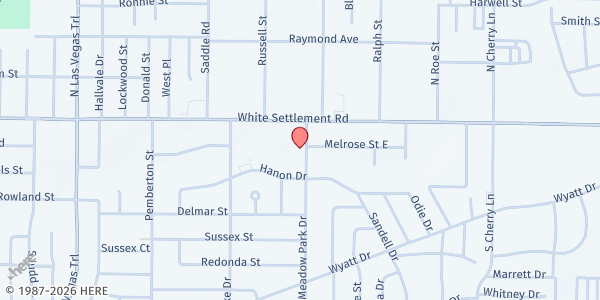 Map showing White Settlement - Senior Center at 8211 White Settlement Rd., White Settlement, TX