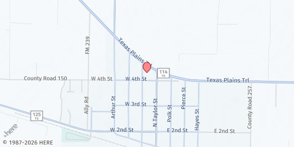 Map showing Cochran City Hall at 404 Fillmore St., Whiteface, TX