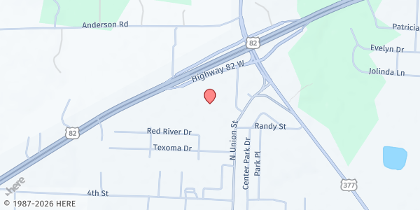 Map showing St. Francis of Assisi Catholic Church at 807 N. Union St., Whitesboro, TX