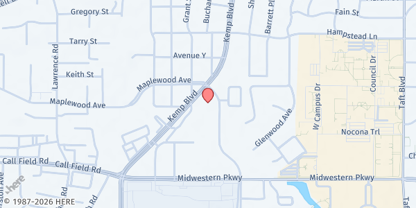 Map showing BSA NW TX Council at 3604 Maplewood Ave, Wichita Falls, TX