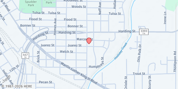 Map showing Eastside B&G Club & Community Center at 501 N Rosewood Ave, Wichita Falls, TX