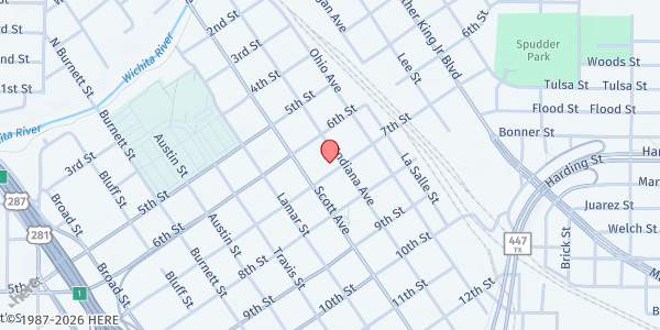 Map showing First Step at 624 Indiana Ave Ste 304, Wichita Falls, TX