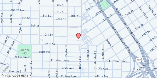 Map showing Helen Farabee MHMR Centers at 1000 Brook Ave, Wichita Falls, TX