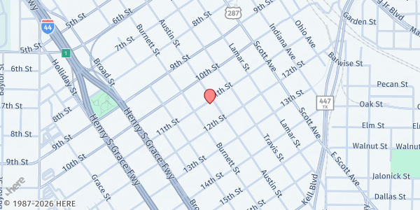 Map showing Interfaith Outreach Services at 1101 11th St., Wichita Falls, TX