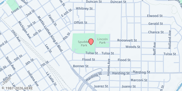 Map showing Martin Luther King Center at 1100 Smith St, Wichita Falls, TX