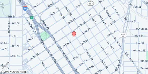 Map showing Meals on Wheels Wichita County (The Kitchen) at 1008 Burnett St, Wichita Falls, TX