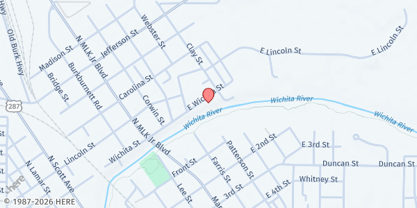 Map showing Mobile Pantry - Ben Donnell at 115 E Wichita St, Wichita Falls, TX