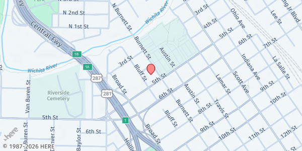 Map showing Mobile Pantry - Midtown Manor at 400 Burnett St., Wichita Falls, TX