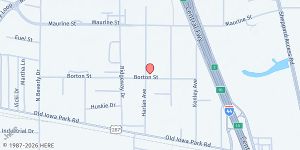 Map showing New Jerusalem Baptist Church at 1420 Borton St., Wichita Falls, TX