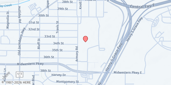 Map showing North Texas Area United Way (NTAUW) at 3401 B, Wichita Falls, TX