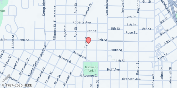 Map showing North Texas Pantry at 903 Tyler St., Wichita Falls, TX
