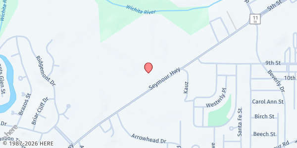 Map showing PPYM Inc. at 3608 Seymour Hwy, Wichita Falls, TX