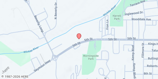 Map showing Sober Living at 706 Denver Street, Wichita Falls, TX