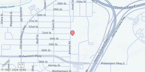 Map showing Southeast B&G Club at 3301 Armory Rd, Wichita Falls, TX