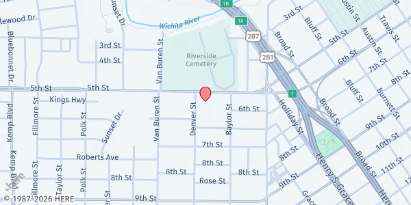 Map showing The Redeemed Christian Church of God at 1823 Seymour Hwy., Wichita Falls, TX