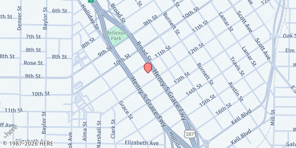 Map showing Wichita Falls ISD at 1104 Broad St, Wichita Falls, TX